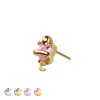 316L SURGICAL STEEL THREADLESS PUSH IN CZ HEART SNAKE COBRA TOP PART (ONLY)